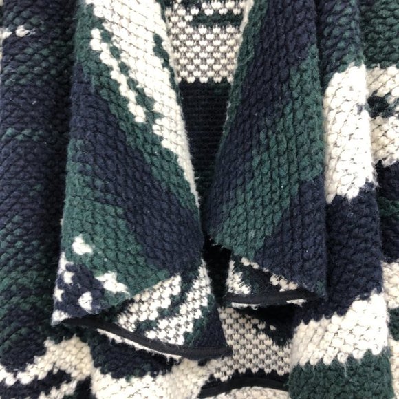 BA&SH Iris chunky waterfall knit open jacket / cardigan green blue multi - Picture 9 of 16